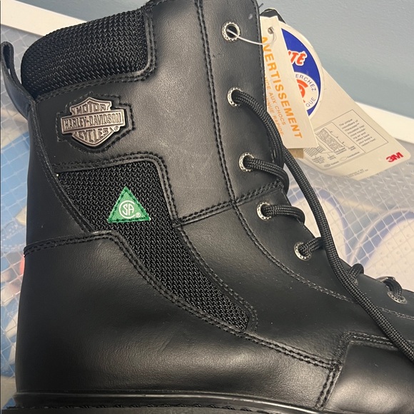 Harley-Davidson Lace Up Men's Size 9 Black  Steel Toe Boots - Picture 10 of 13